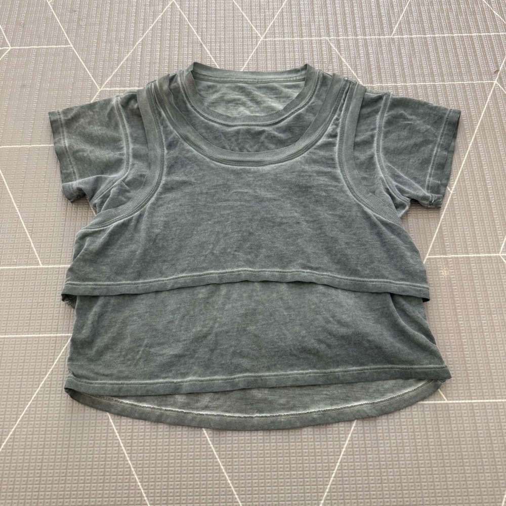 Lululemon On Track Short Sleeve *Wash 6 Green LW3DQCS
